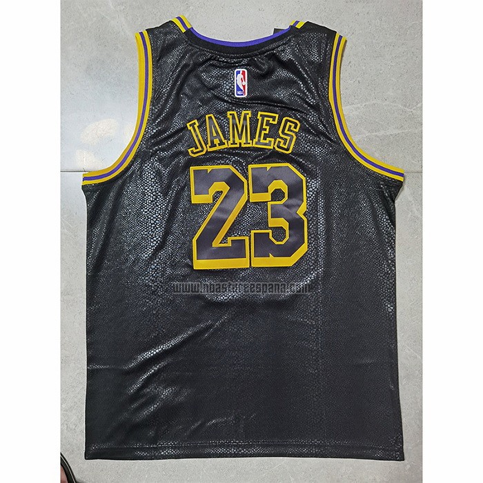 Camiseta Los Angeles Lakers LeBron James NO 23 Crenshaw Black Mamba Negro